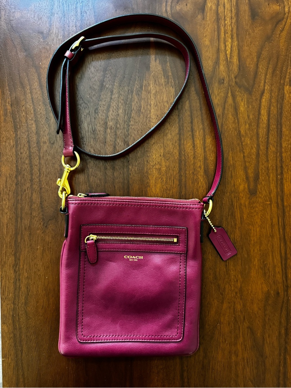 Coach Crossbody Letter Bag Dark Magenta